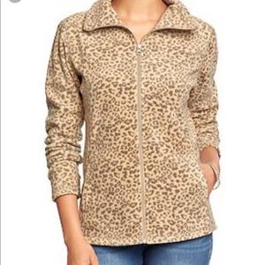NWT Leopard print fleece jacket size L
